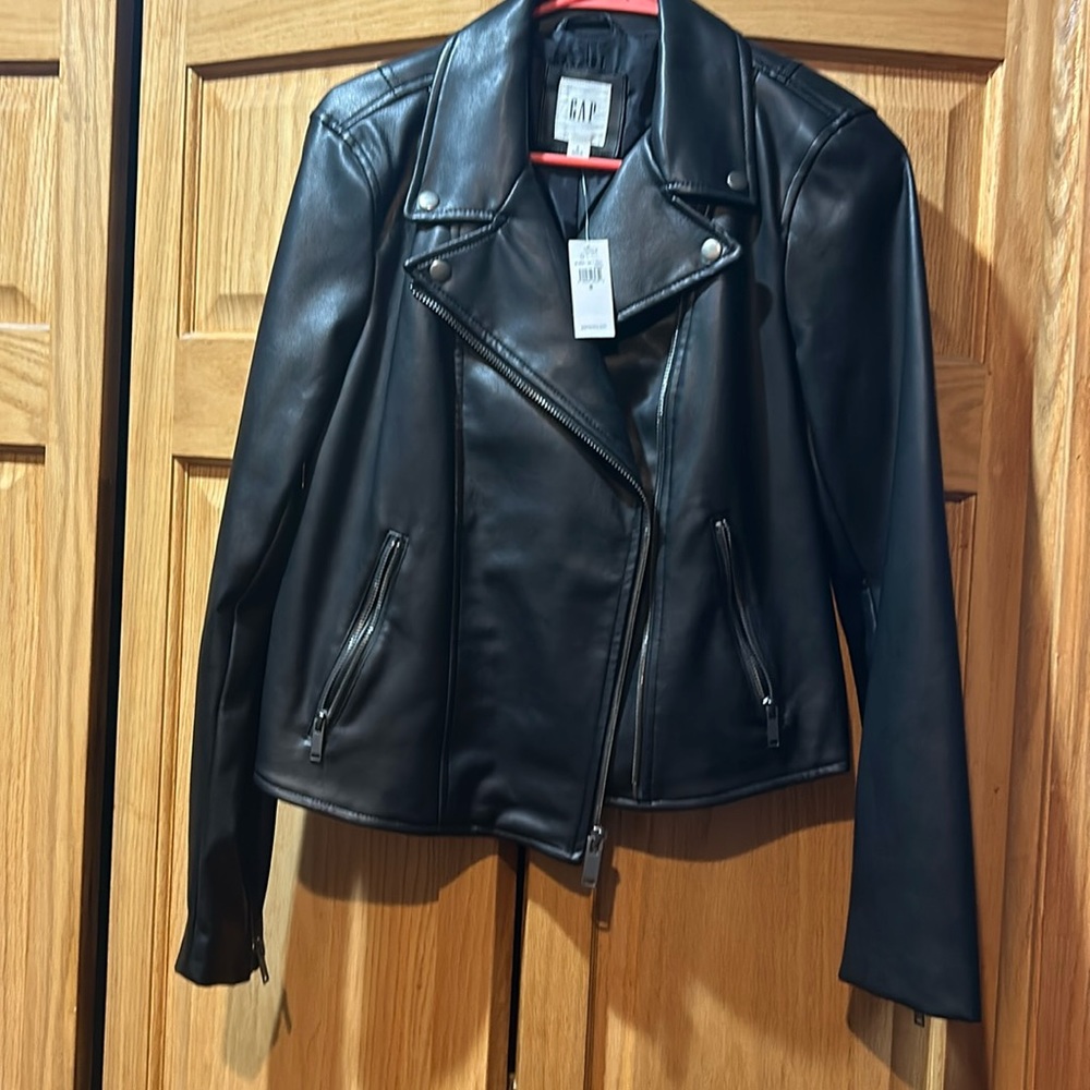 GAP Pleather Moto Jacket size small